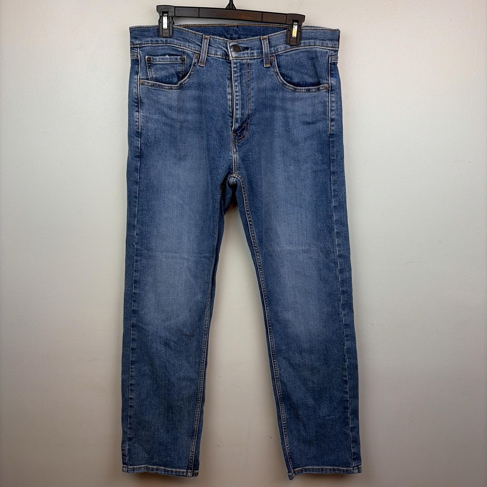 Levis 506 Jeans Mens 33x32 Blue Regular Straight Stretch Denim Medium Wash